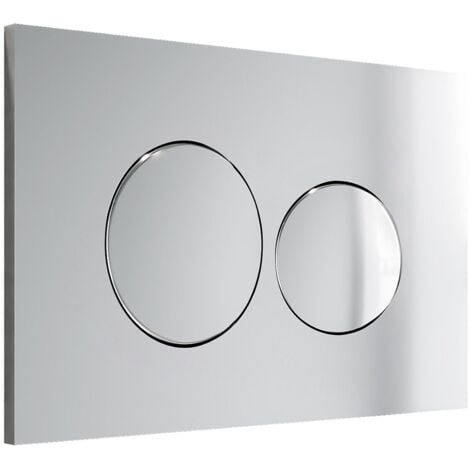 VENTE-UNIQUE Piastra di comando per WC con doppio pulsante Cromo - OPULUS