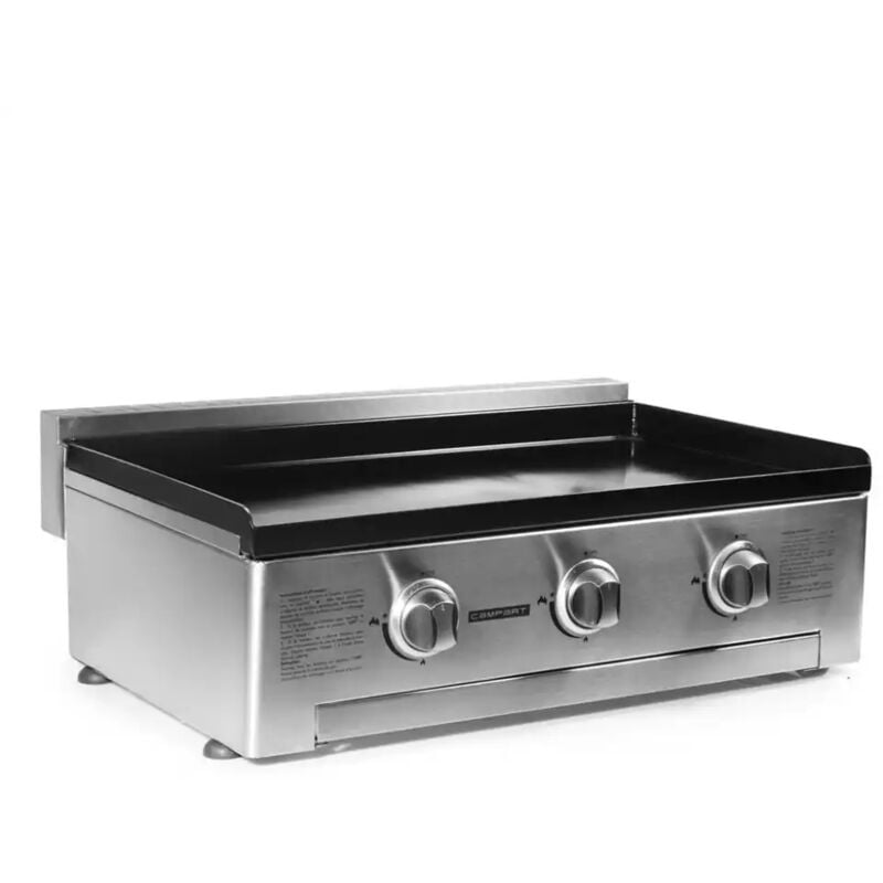 Piastra di Cottura a Gas Con 3 Bruciatori Brixton Bq6395 in Ghisa Per Barbecue