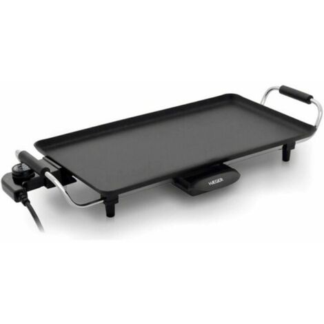 Piastra di cottura elettrica haeger - 2000w - 460260mm - griglia elettrica - vassoio di raccolta - 5 livelli di temperatura
