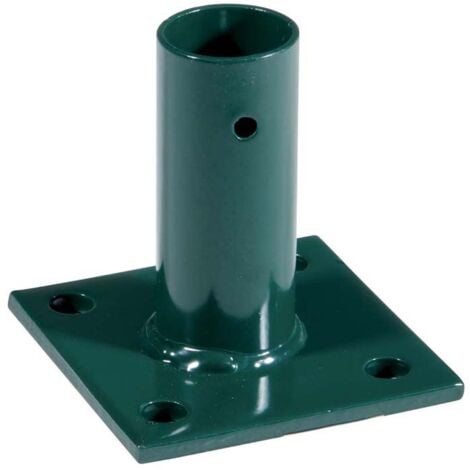 VERDELOOK PIASTRA DI FISSAGGIO IN FERRO PER RECINZIONI VERDE PER PALO DIAM 6 CM