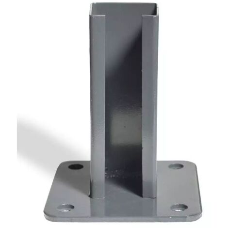 piastra di fissaggio per palo in metallo grigio 60x60 cm