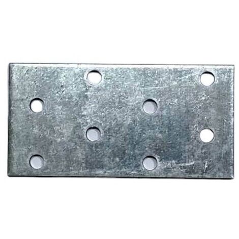 Piastra di giunzione dritta per legno in acciaio zincato a caldo di varie misure dimensione disponibile: mm 40 x 80 - 3 pz