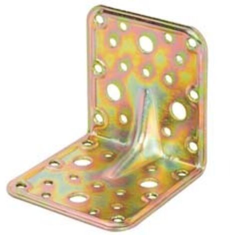 PIASTRA DI GIUNZIONE PESANTE AD ANGOLO LARGHEZZA MM.90 ART.775- - mm.90x90x90 - spessore mm.2,2 - 20 pezzi ALDEGHI