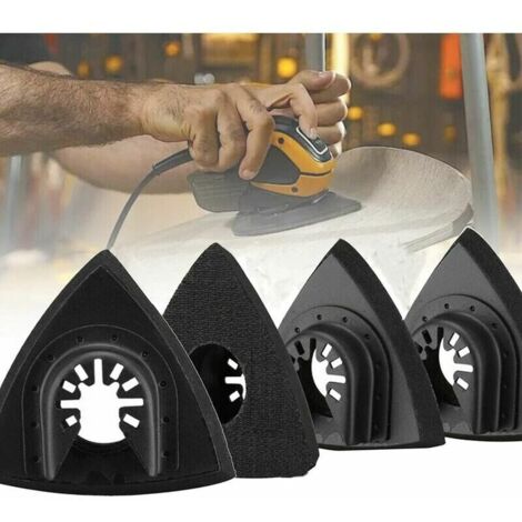AUTRES Piastra di levigatura per levigatrice a delta 4 pezzi, platorello universale per accessori Fein Bosch Parkside Ryobi Worx Workzone (90 mm)