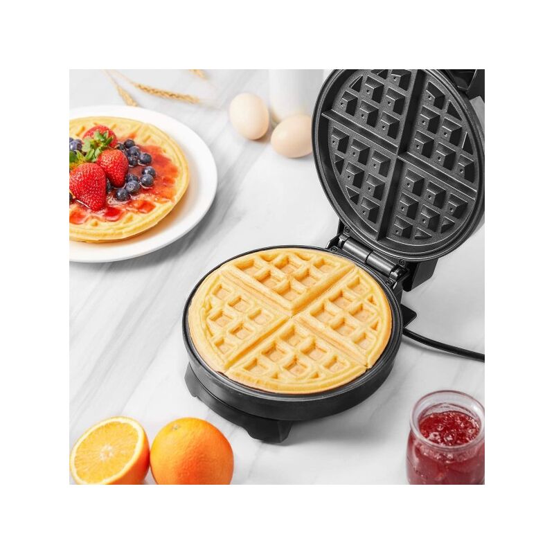 Image of Trade Shop - Piastra Elettrica Macchina Waffle Maker 1000w Griglia Piastre Antiaderenti Nero