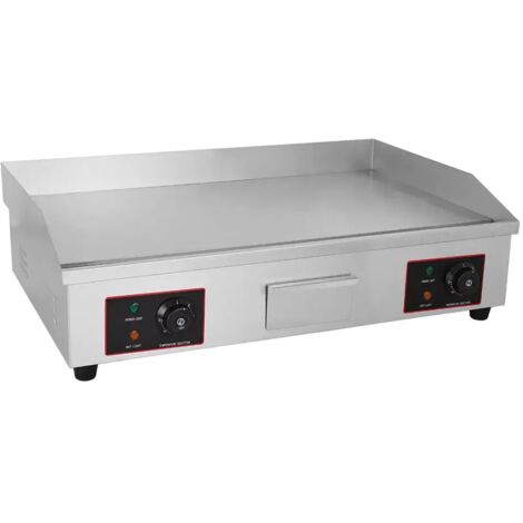 NECHE Piastra elettrica professionale da 4400 W, 730 x 480 x 230 mm, temperatura regolabile 50-300 °C, per la cottura di alimenti