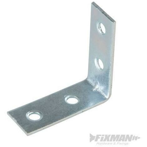 Piastra Gancio angolare per il fissaggio con fori per montaggio Fixman 10 p.zi-50 x 1,6 x 16 mm