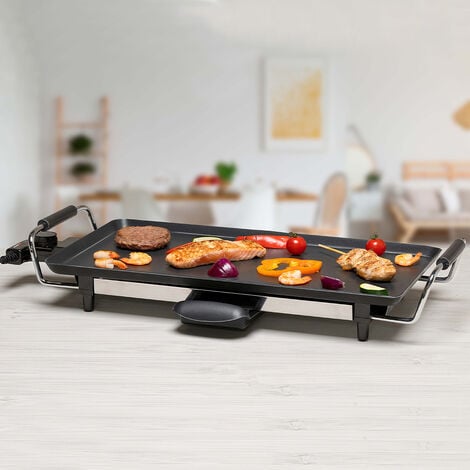 Wëasy Sto52 - Piastra Grill Elettrica, Piastra Elettrica Da Tavolo  Anti-aderente, Piastra Per Teppanyaki, Superficie Grill Da 52 X 27 Cm,  Termostato