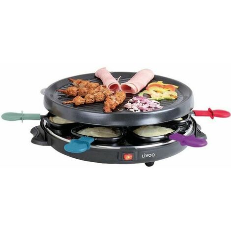 Macchina per raclette 8 persone 1200W Griglia versatile + Raclette  Rivestimento antiaderente Pentole e spatole 230V ALPINA