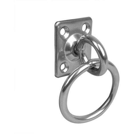 Piastra oculare con girella e anello 33x38x6mm rvs aisi 316 4 fori