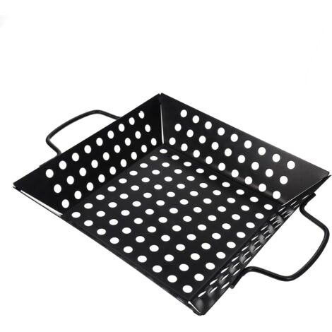 Piastra per barbecue quadrata antiaderente con ampia padella per una cottura uniforme di bistecche e verdure. Pratico accessorio per barbecue all'aperto e in casa.