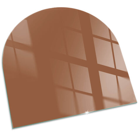 Piastra per Camino di Vetro Temperato Premium Design Elegante e Sicuro Protezione del Pavimento dal Calore Colore marrone 100x100 cm
