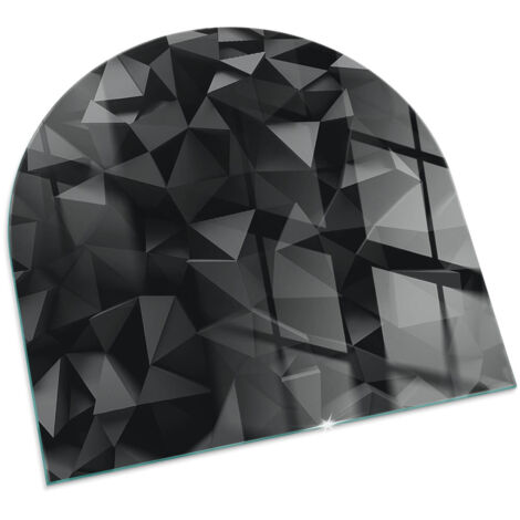 Piastra per Camino di Vetro Temperato Premium Design Elegante e Sicuro Protezione del Pavimento dal Calore Geometria tridimensionale 100x100 cm