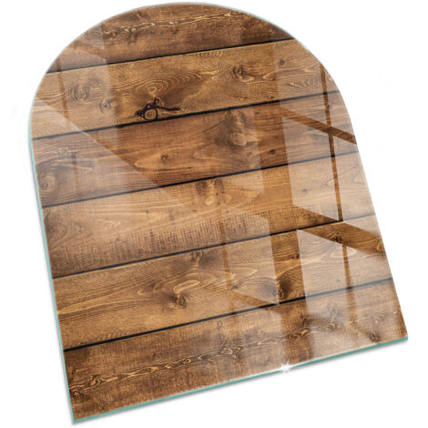 Piastra per Camino di Vetro Temperato Protezione del Pavimento dal Calore Resistente a Scintille e Graffi Assi di legno con venature 80x70 cm