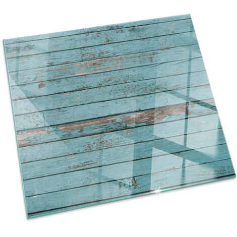 Piastra per Camino di Vetro Temperato Protezione del Pavimento dal Calore Resistente a Scintille e Graffi Assi in stile rustico Quadrato 50x50 cm