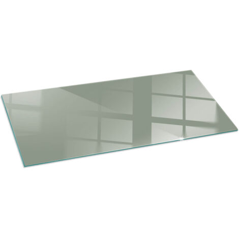 Piastra per Camino di Vetro Temperato Protezione del Pavimento dal Calore Resistente a Scintille e Graffi Colore grigio-verde 125x50 cm