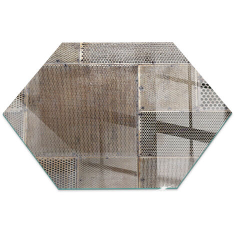 Piastra per Camino di Vetro Temperato Protezione del Pavimento dal Calore Resistente a Scintille e Graffi Motivo in lamiera perforata h40 cm