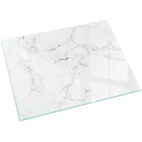 Piastra per Camino di Vetro Temperato Protezione del Pavimento dal Calore Resistente a Scintille e Graffi Motivo marmo con venature 60x40 cm