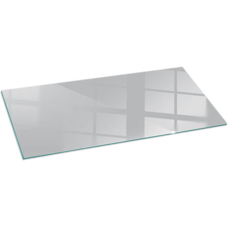 Piastra per Camino di Vetro Temperato Protezione per Caminetto dal Calore Resistente a Scintille e Graffi  Colore Grigio chiaro 125x50 cm