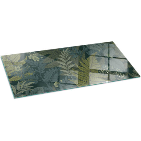 Piastra per Camino di Vetro Temperato Protezione per Caminetto dal Calore Resistente a Scintille e Graffi  Motivi floreali con farfalle 125x50 cm