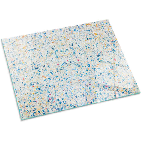 Piastra per Camino di Vetro Temperato Protezione per Caminetto dal Calore Resistente a Scintille e Graffi  Motivo strutturale astratto 80x60 cm