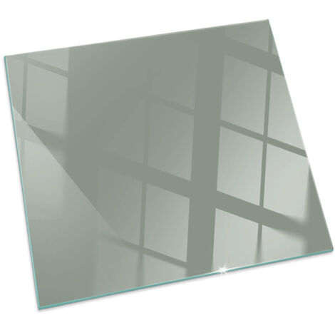 Piastra per Fondo Camino Eccellente Piastra Protezione da Scintille in Vetro di Sicurezza ESG Colore grigio-verde Quadrato 50x50 cm