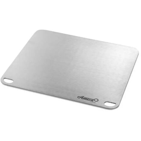 piastra per pizza gimetal in acciaio inox 4mm, 40x35 cm