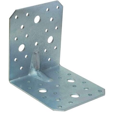 PIASTRA PER TRAVI PIEGATA 100X100MM L 90MM NERVATA ZINCATA BIANCO