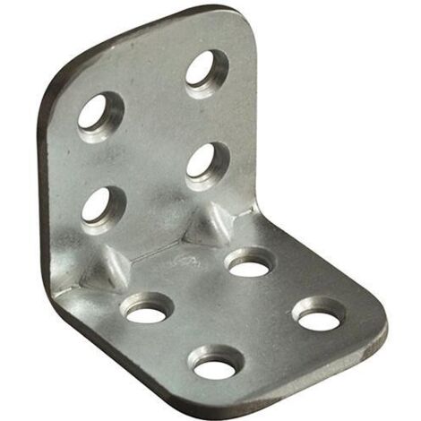 PIASTRA PER TRAVI PIEGATA  30X30MM L 30MM NERVATA ZINCATA BIANCO
