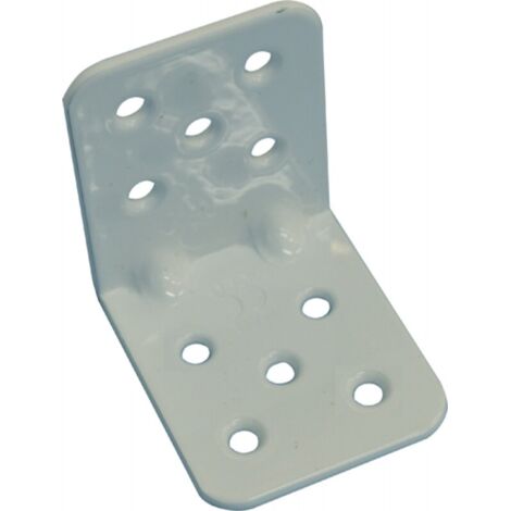 PIASTRA PER TRAVI PIEGATA  45X45MM ACCIAIO BIANCO RINFORZATA
