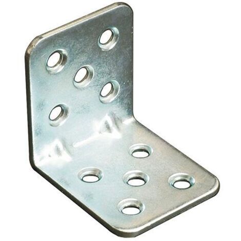 PIASTRA PER TRAVI PIEGATA  45X45MM L 40MM NERVATA ZINCATA BIANCO