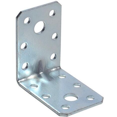 PIASTRA PER TRAVI PIEGATA  60X60MM L 45MM NERVATA ZINCATA BIANCO