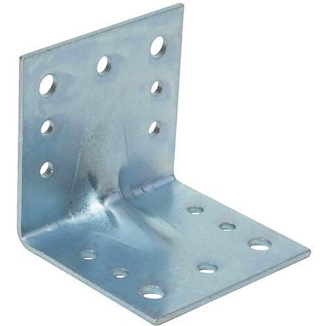 PIASTRA PER TRAVI PIEGATA  60X60MM L 65MM NERVATA ZINCATA BIANCO