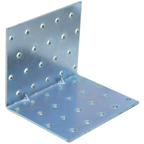 PIASTRA PER TRAVI PIEGATA  80X80MM L100MM NERVATA ZINCATA BIANCO