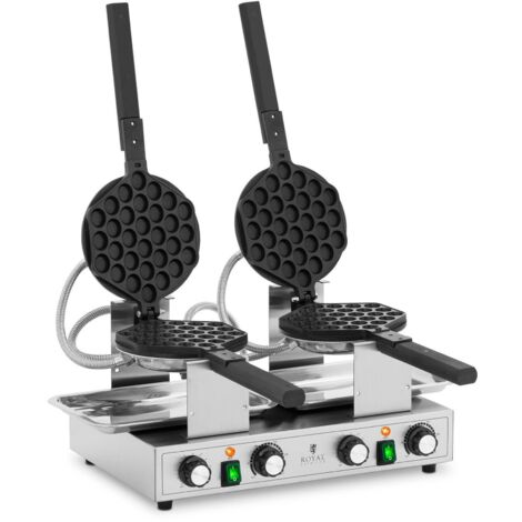 Piastra per waffle a doppia bolla per bubble waffle TEFLON 2 x 1400 W