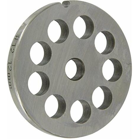 Piastra "Professionale" per Tritacarne numero 12 "Reber" in acciaio temperato -Foro 12 mm