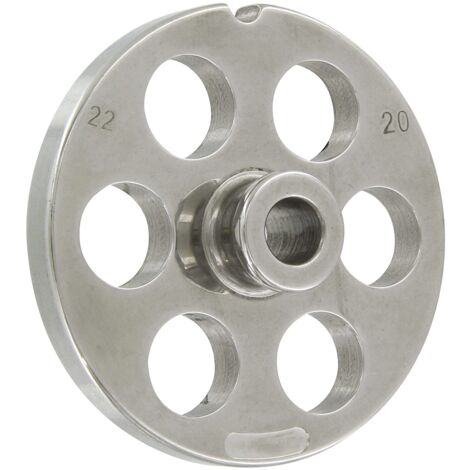 Piastra "Professionale" per Tritacarne numero 22 "Reber" in acciaio temperato -Foro 14 mm