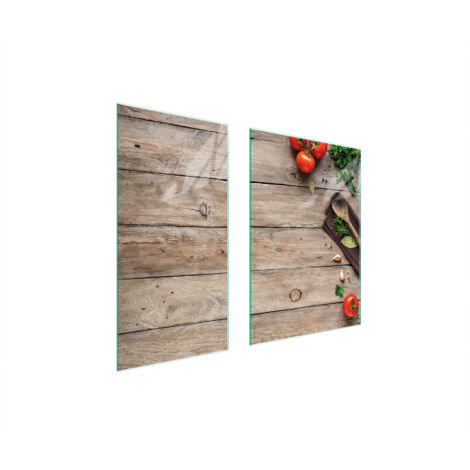 PIASTRA PROTETTIVA IN VETRO 75x52 LEGNO