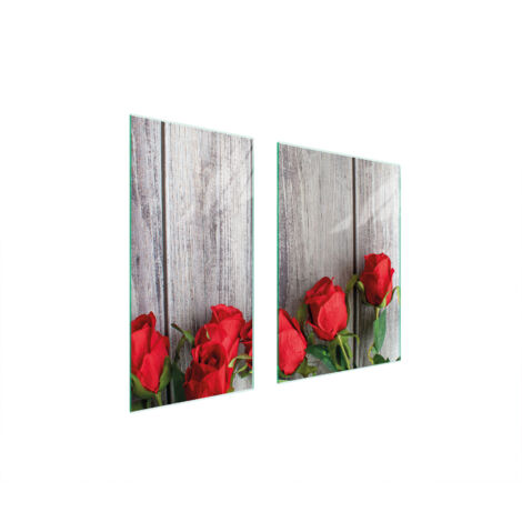 PIASTRA PROTETTIVA IN VETRO 75x52 ROSE