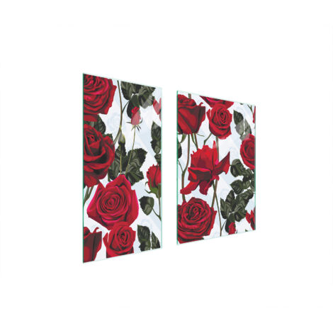 PIASTRA PROTETTIVA IN VETRO 75x52 ROSE