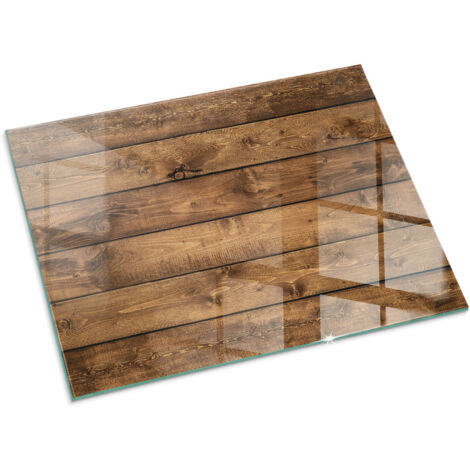 Piastra Protettiva In Vetro Con Grafica Decorativa Per Camino O Stufa Ideale Per Interni Moderni Assi di legno con venature 80x60 cm
