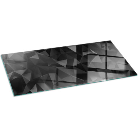 Piastra Protettiva In Vetro Con Grafica Decorativa Per Camino O Stufa Ideale Per Interni Moderni Geometria tridimensionale 125x50 cm