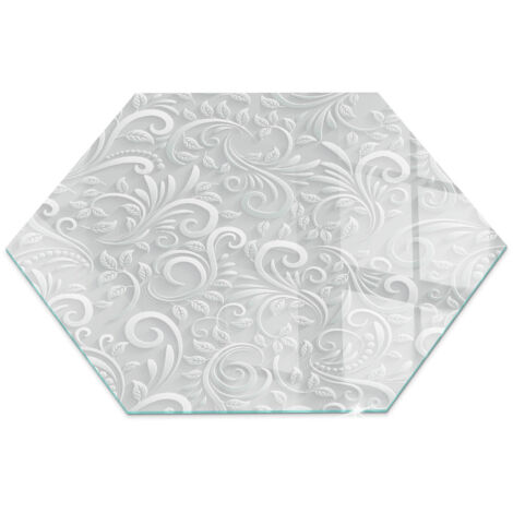 Piastra Protettiva In Vetro Con Grafica Decorativa Per Camino O Stufa Ideale Per Interni Moderni Motivo vegetale elegante h40 cm