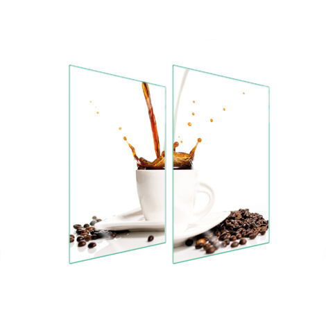 PIASTRA PROTETTIVA IN VETRO PER CUCINA 2x35x52 CAFFÈ