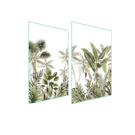 PIASTRA PROTETTIVA IN VETRO PER CUCINA 2x35x52 FOGLIE