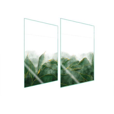 PIASTRA PROTETTIVA IN VETRO PER CUCINA 2x35x52 FOGLIE