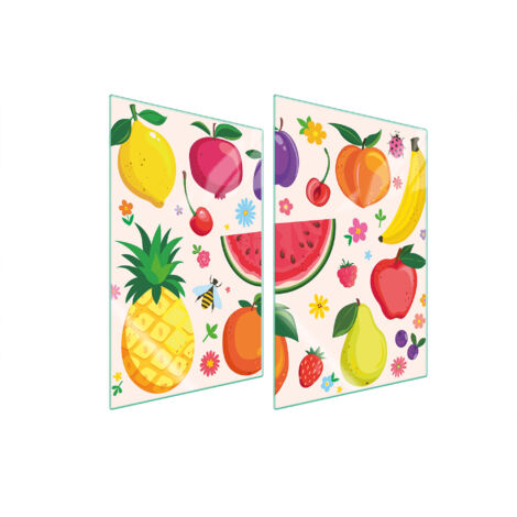 PIASTRA PROTETTIVA IN VETRO PER CUCINA 2x35x52 FRUTTA