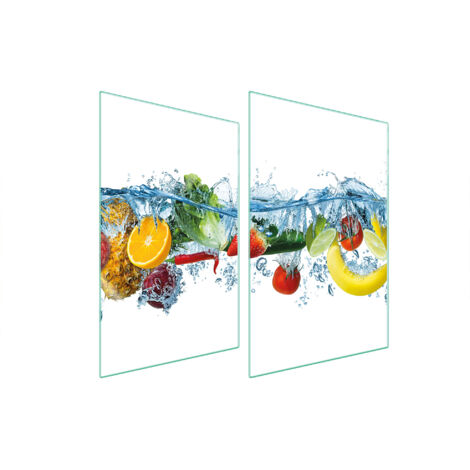 PIASTRA PROTETTIVA IN VETRO PER CUCINA 2x35x52 FRUTTA