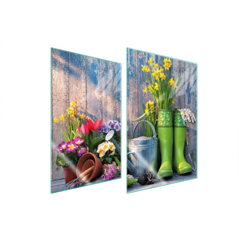 PIASTRA PROTETTIVA IN VETRO PER CUCINA 2x35x52 GIARDINO