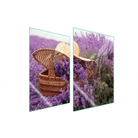 PIASTRA PROTETTIVA IN VETRO PER CUCINA 2x35x52 LAVANDA